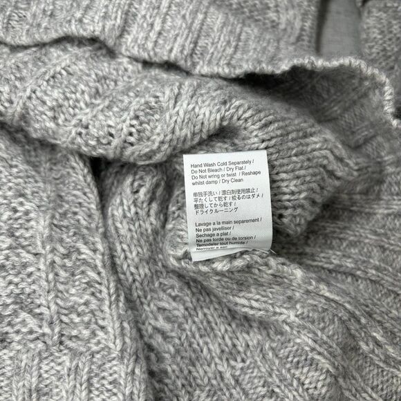 Brown Allan Knit Sweater Grey Wool Cashmere Blend Oversized Cabincore Cozy XS - Picture 6 of 10